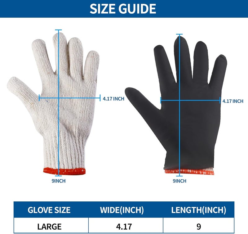 FYOUNG BBQ Gloves 6 Cotton Glove Liners and 100 Disposable Nitrile Gloves,Washable Cotton Liners Powder Latex Free Nitrile Gloves,Applies to Cooking Baking Grilling. - Image 3